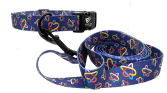 Ernie Els Navy Pet Autism Logo Collar and matching leash