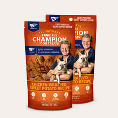 Package: Ernie Els Champion Dog Treats - Chicken Wrapped Sweet Potato Recipe