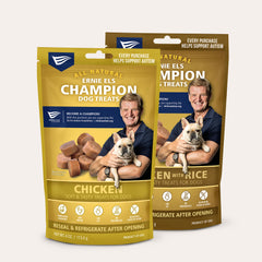 2 Packages: Ernie Els Champion Dog Treats - Chicken, Chicken with Rice