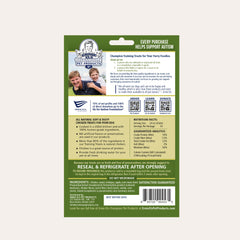 Back of package: Ernie Els Champion Dog Treats - Chicken with Apple