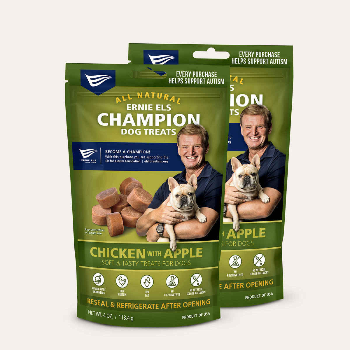 Package: Ernie Els Champion Dog Treats - Chicken with Apple
